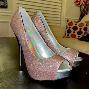 Baby Pink Sparkly High Heels, only wore once!